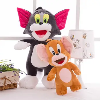 Risanka Anime Srčkan Tom Mačka Jerry Miške Otrok Plišastih Igrač Mačka In Miš Plišastih Lutka Otroka Božično Darilo Za Rojstni Dan 0