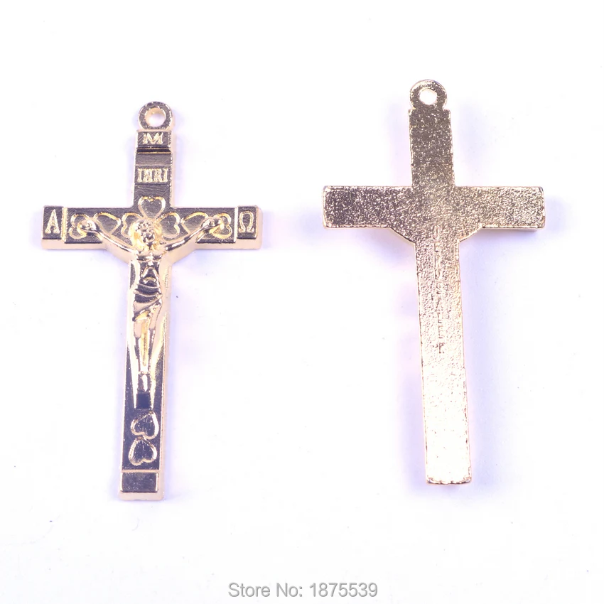 Zlato in Srebro Katoliški rožni Venec Križ 43*23 mm 3,3 g 4