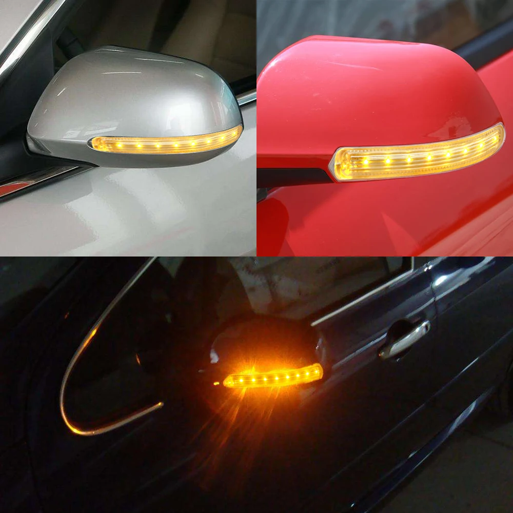 2PCS Avto Rearview Mirror Indikatorska Lučka LED Vključite Opozorilne Luči FPC Auto Vir Svetlobe, Oranžna Rumena, Mehka Svetloba Stips Avto-styling 2